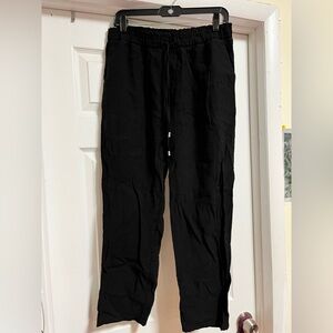 MANGO Women's Flowy Jogger Pants Size L Black